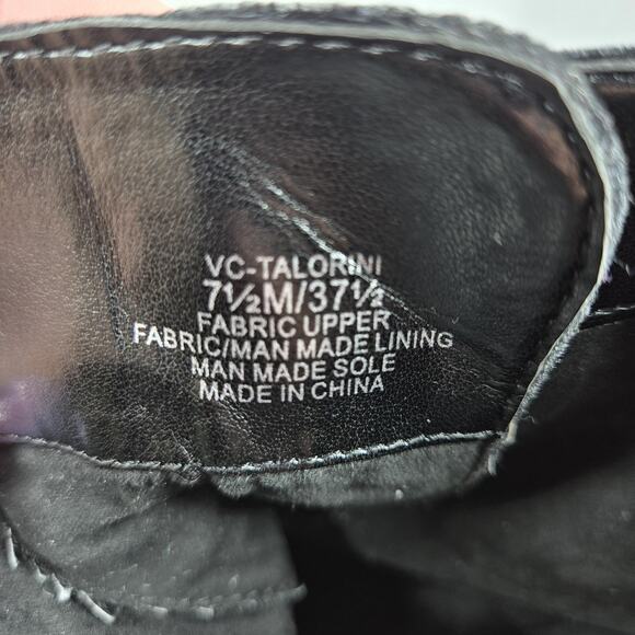 Vince Camuto Talorini Boots Womens 7.5 Black Velvet Studded Ankle Booties Dress - Picture 6 of 13